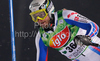 Thomas Mermillod Blondin of France skiing in first run of Men Night slalom race of Audi FIS alpine skiing World Cup in Schladming, Austria. Slalom race of Men Audi FIS Alpine skiing World Cup 2009-10 was held in Schladming, Austria, on 26th of January 2010.
