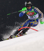 Jens Byggmark of Sweden skiing in first run of Men Night slalom race of Audi FIS alpine skiing World Cup in Schladming, Austria. Slalom race of Men Audi FIS Alpine skiing World Cup 2009-10 was held in Schladming, Austria, on 26th of January 2010.
