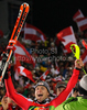 Winner Reinfried Herbst of Austria celebrates his medal won in Men Night slalom race of Audi FIS alpine skiing World Cup in Schladming, Austria. Slalom race of Men Audi FIS Alpine skiing World Cup 2009-10 was held in Schladming, Austria, on 26th of January 2010.
