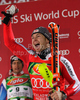 Winner Reinfried Herbst of Austria celebrates his medal won in Men Night slalom race of Audi FIS alpine skiing World Cup in Schladming, Austria. Slalom race of Men Audi FIS Alpine skiing World Cup 2009-10 was held in Schladming, Austria, on 26th of January 2010.
