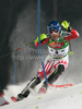 Benjamin Raich of Austria skiing in second run of Men Night slalom race of Audi FIS alpine skiing World Cup in Schladming, Austria. Slalom race of Men Audi FIS Alpine skiing World Cup 2009-10 was held in Schladming, Austria, on 26th of January 2010.
