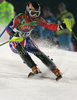 Noel Baxter of Great Britain skiing in first run of Men Night slalom race of Audi FIS alpine skiing World Cup in Schladming, Austria. Slalom race of Men Audi FIS Alpine skiing World Cup 2009-10 was held in Schladming, Austria, on 26th of January 2010.
