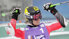 Second placed Marcel Hirscher of Austria reacts in finish of second run of Men giant slalom race of Audi FIS alpine skiing World Cup in Kranjska Gora, Slovenia. Giant slalom race of Men Audi FIS Alpine skiing World Cup 2009-10, which substituted canceled giant slalom race from Adelboden, Switzerland, was held on Friday in Kranjska Gora, Slovenia, on 29th of January 2010.
