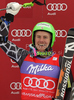 Winner Ted Ligety of USA celebrates his medal won in Men giant slalom race of Audi FIS alpine skiing World Cup in Kranjska Gora, Slovenia. Giant slalom race of Men Audi FIS Alpine skiing World Cup 2009-10, which substituted canceled giant slalom race from Adelboden, Switzerland, was held on Friday in Kranjska Gora, Slovenia, on 29th of January 2010.
