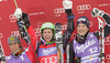 Winner Ted Ligety of USA (M), second placed Marcel Hirscher of Austria (L) and third placed Kjetil Jansrud of Norway (R) celebrate their medals won in Men giant slalom race of Audi FIS alpine skiing World Cup in Kranjska Gora, Slovenia. Giant slalom race of Men Audi FIS Alpine skiing World Cup 2009-10, which substituted canceled giant slalom race from Adelboden, Switzerland, was held on Friday in Kranjska Gora, Slovenia, on 29th of January 2010.
