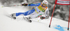 Second placed after first run Massimiliano Blardone of Italy skiing in first run of second Men giant slalom race of Audi FIS alpine skiing World Cup in Kranjska Gora, Slovenia. Second giant slalom race of Men Audi FIS Alpine skiing World Cup 2009-10, was held on Saturday in Kranjska Gora, Slovenia, on 30th of January 2010.
