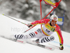 Fritz Dopfer of Germany skiing in first run of second Men giant slalom race of Audi FIS alpine skiing World Cup in Kranjska Gora, Slovenia. Second giant slalom race of Men Audi FIS Alpine skiing World Cup 2009-10, was held on Saturday in Kranjska Gora, Slovenia, on 30th of January 2010.
