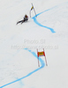 Forunner Marcus Sandell of Finland skiing in second run of second Men giant slalom race of Audi FIS alpine skiing World Cup in Kranjska Gora, Slovenia. Second giant slalom race of Men Audi FIS Alpine skiing World Cup 2009-10, was held on Saturday in Kranjska Gora, Slovenia, on 30th of January 2010.
