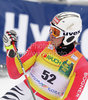 Fritz Dopfer of Germany reacts in finish of second run of second Men giant slalom race of Audi FIS alpine skiing World Cup in Kranjska Gora, Slovenia. Second giant slalom race of Men Audi FIS Alpine skiing World Cup 2009-10, was held on Saturday in Kranjska Gora, Slovenia, on 30th of January 2010.
