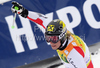 Winner Marcel Hirscher of Austria reacts in finish of second run of second Men giant slalom race of Audi FIS alpine skiing World Cup in Kranjska Gora, Slovenia. Second giant slalom race of Men Audi FIS Alpine skiing World Cup 2009-10, was held on Saturday in Kranjska Gora, Slovenia, on 30th of January 2010.
