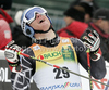 Tim Jitloff of USA reacts in finish of second run of second Men giant slalom race of Audi FIS alpine skiing World Cup in Kranjska Gora, Slovenia. Second giant slalom race of Men Audi FIS Alpine skiing World Cup 2009-10, was held on Saturday in Kranjska Gora, Slovenia, on 30th of January 2010.
