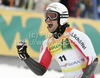 Philipp Schoerghofer of Austria reacts in finish of second run of second Men giant slalom race of Audi FIS alpine skiing World Cup in Kranjska Gora, Slovenia. Second giant slalom race of Men Audi FIS Alpine skiing World Cup 2009-10, was held on Saturday in Kranjska Gora, Slovenia, on 30th of January 2010.
