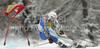 Fourth placed Massimiliano Blardone of Italy skiing in second run of second Men giant slalom race of Audi FIS alpine skiing World Cup in Kranjska Gora, Slovenia. Second giant slalom race of Men Audi FIS Alpine skiing World Cup 2009-10, was held on Saturday in Kranjska Gora, Slovenia, on 30th of January 2010.
