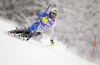 Leader after first run Giuliano Razzoli of Italy skiing in first run of Men slalom race of Audi FIS alpine skiing World Cup in Kranjska Gora, Slovenia. Slalom race of Men Audi FIS Alpine skiing World Cup 2009-10, was held on Sunday in Kranjska Gora, Slovenia, on 31st of January 2010.
