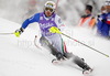 Leader after first run Giuliano Razzoli of Italy skiing in first run of Men slalom race of Audi FIS alpine skiing World Cup in Kranjska Gora, Slovenia. Slalom race of Men Audi FIS Alpine skiing World Cup 2009-10, was held on Sunday in Kranjska Gora, Slovenia, on 31st of January 2010.
