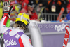 Second placed Marcel Hirscher of Austria reacts in finish of second run of Men slalom race of Audi FIS alpine skiing World Cup in Kranjska Gora, Slovenia. Slalom race of Men Audi FIS Alpine skiing World Cup 2009-10, was held on Sunday in Kranjska Gora, Slovenia, on 31st of January 2010.
