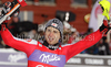 Winner Reinfried Herbst of Austria celebrates his medal won in Men slalom race of Audi FIS alpine skiing World Cup in Kranjska Gora, Slovenia. Slalom race of Men Audi FIS Alpine skiing World Cup 2009-10, was held on Sunday in Kranjska Gora, Slovenia, on 31st of January 2010.
