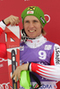 Second placed Marcel Hirscher of Austria celebrates his medal won in Men slalom race of Audi FIS alpine skiing World Cup in Kranjska Gora, Slovenia. Slalom race of Men Audi FIS Alpine skiing World Cup 2009-10, was held on Sunday in Kranjska Gora, Slovenia, on 31st of January 2010.
