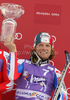Third placed Julien Lizeroux of France celebrates his medal won in Men slalom race of Audi FIS alpine skiing World Cup in Kranjska Gora, Slovenia. Slalom race of Men Audi FIS Alpine skiing World Cup 2009-10, was held on Sunday in Kranjska Gora, Slovenia, on 31st of January 2010.
