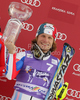 Third placed Julien Lizeroux of France celebrates his medal won in Men slalom race of Audi FIS alpine skiing World Cup in Kranjska Gora, Slovenia. Slalom race of Men Audi FIS Alpine skiing World Cup 2009-10, was held on Sunday in Kranjska Gora, Slovenia, on 31st of January 2010.
