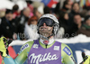 Mitja Dragsic of Slovenia reacts in finish of second run of Men slalom race of Audi FIS alpine skiing World Cup in Kranjska Gora, Slovenia. Slalom race of Men Audi FIS Alpine skiing World Cup 2009-10, was held on Sunday in Kranjska Gora, Slovenia, on 31st of January 2010.
