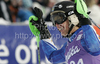 Axel Baeck of Sweden reacts in finish of second run of Men slalom race of Audi FIS alpine skiing World Cup in Kranjska Gora, Slovenia. Slalom race of Men Audi FIS Alpine skiing World Cup 2009-10, was held on Sunday in Kranjska Gora, Slovenia, on 31st of January 2010.
