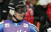 Axel Baeck of Sweden reacts in finish of second run of Men slalom race of Audi FIS alpine skiing World Cup in Kranjska Gora, Slovenia. Slalom race of Men Audi FIS Alpine skiing World Cup 2009-10, was held on Sunday in Kranjska Gora, Slovenia, on 31st of January 2010.
