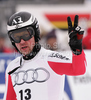 Second placed Mario Scheiber of Austria reacts in finish of Men downhill race of Audi FIS alpine skiing World Cup in Garmisch-Partenkirchen, Germany. Training for downhill race of Men Audi FIS Alpine skiing World Cup 2009-10, was held on Tuesday in Garmisch-Partenkirchen, Germany, on 9th of March 2010.	
