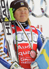 Third placed Anja Paerson of Sweden celebrates overall Downhill World cup victory after last Women downhill race of Audi FIS alpine skiing World Cup, which was held on Kandahar downhill course in Garmisch-Partenkirchen, Germany. Last downhill race of Women Audi FIS Alpine skiing World Cup 2009-10, was held on Wednesday, 10th of March 2010 in Garmisch-Partenkirchen, Germany.
