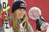 Winner Lindsey Vonn of USA celebrates overall Downhill World cup victory after last Women downhill race of Audi FIS alpine skiing World Cup, which was held on Kandahar downhill course in Garmisch-Partenkirchen, Germany. Last downhill race of Women Audi FIS Alpine skiing World Cup 2009-10, was held on Wednesday, 10th of March 2010 in Garmisch-Partenkirchen, Germany.
