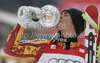 Erik Guay of Canada celebrates overall Super-G World cup victory after last Men Super-G race of Audi FIS alpine skiing World Cup, which was held on Kandahar course in Garmisch-Partenkirchen, Germany. Last Super-G race of Men Audi FIS Alpine skiing World Cup 2009-10, was held on Thursday, 11th of March 2010 in Garmisch-Partenkirchen, Germany.

