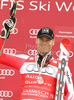 Second placed Michael Walchhofer of Austria celebrates overall Super-G World cup medal after last Men Super-G race of Audi FIS alpine skiing World Cup, which was held on Kandahar course in Garmisch-Partenkirchen, Germany. Last Super-G race of Men Audi FIS Alpine skiing World Cup 2009-10, was held on Thursday, 11th of March 2010 in Garmisch-Partenkirchen, Germany.
