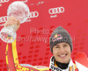 Winner Erik Guay of Canada celebrates overall Super-G World cup victory after last Men Super-G race of Audi FIS alpine skiing World Cup, which was held on Kandahar course in Garmisch-Partenkirchen, Germany. Last Super-G race of Men Audi FIS Alpine skiing World Cup 2009-10, was held on Thursday, 11th of March 2010 in Garmisch-Partenkirchen, Germany.
