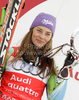 Third placed Tina Maze of Slovenia celebrates overall Super-G World cup medal after last Women Super-G race of Audi FIS alpine skiing World Cup, which was held on Kandahar course in Garmisch-Partenkirchen, Germany. Last Super-G race of Women Audi FIS Alpine skiing World Cup 2009-10, was held on Thursday, 11th of March 2010 in Garmisch-Partenkirchen, Germany.
