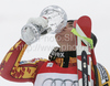 Erik Guay of Canada celebrates overall Super-G World cup victory after last Men Super-G race of Audi FIS alpine skiing World Cup, which was held on Kandahar course in Garmisch-Partenkirchen, Germany. Last Super-G race of Men Audi FIS Alpine skiing World Cup 2009-10, was held on Thursday, 11th of March 2010 in Garmisch-Partenkirchen, Germany.
