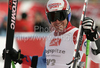 Daniel Albrecht of Switzerland reacts made a comeback as a forerunner in first run of last Men Giant slalom race of Audi FIS alpine skiing World Cup, which was held on Kandahar course in Garmisch-Partenkirchen, Germany. Last Giant slalom race of Men Audi FIS Alpine skiing World Cup 2009-10, was held on Friday, 12th of March 2010 in Garmisch-Partenkirchen, Germany.
