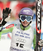 Tina Maze of Slovenia reacts in finish of last Women super-g race of Audi FIS alpine skiing World Cup, which was held on Kandahar course in Garmisch-Partenkirchen, Germany. Last Super-g race of Women Audi FIS Alpine skiing World Cup 2009-10, was held on Friday, 12th of March 2010 in Garmisch-Partenkirchen, Germany.
