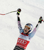 Lindsey Vonn of USA reacts in finish of last Women super-g race of Audi FIS alpine skiing World Cup, which was held on Kandahar course in Garmisch-Partenkirchen, Germany. Last Super-g race of Women Audi FIS Alpine skiing World Cup 2009-10, was held on Friday, 12th of March 2010 in Garmisch-Partenkirchen, Germany.
