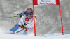 Fourth placed Didier Cuche of Switzerland skiing in first run of last Men Giant slalom race of Audi FIS alpine skiing World Cup, which was held on Kandahar course in Garmisch-Partenkirchen, Germany. Last Giant slalom race of Men Audi FIS Alpine skiing World Cup 2009-10, was held on Friday, 12th of March 2010 in Garmisch-Partenkirchen, Germany.
