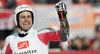 Third placed Philipp Schoerghofer of Austria reacts in finish of second run of last Men Giant slalom race of Audi FIS alpine skiing World Cup, which was held on Kandahar course in Garmisch-Partenkirchen, Germany. Last Giant slalom race of Men Audi FIS Alpine skiing World Cup 2009-10, was held on Friday, 12th of March 2010 in Garmisch-Partenkirchen, Germany.
