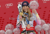 Winner Lindsey Vonn of USA celebrates overall Audi FIS Alpine skiing World cup victory with her globes after last race of Audi FIS alpine skiing World Cup, which was held in Garmisch-Partenkirchen, Germany. Last slalom race of Audi FIS Alpine skiing World Cup 2009-10, was held on Saturday, 13th of March 2010 in Garmisch-Partenkirchen, Germany.
