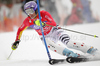Maria Riesch of Germany skiing in first run of last Women slalom race of Audi FIS alpine skiing World Cup, which was held on Gudiberg course in Garmisch-Partenkirchen, Germany. Last slalom race of Women Audi FIS Alpine skiing World Cup 2009-10, was held on Saturday, 13th of March 2010 in Garmisch-Partenkirchen, Germany.
