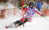 Kathrin Zettel of Austria skiing in first run of last Women slalom race of Audi FIS alpine skiing World Cup, which was held on Gudiberg course in Garmisch-Partenkirchen, Germany. Last slalom race of Women Audi FIS Alpine skiing World Cup 2009-10, was held on Saturday, 13th of March 2010 in Garmisch-Partenkirchen, Germany.

