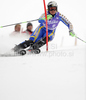 Third placed after first run Anja Paerson of Sweden skiing in first run of last Women slalom race of Audi FIS alpine skiing World Cup, which was held on Gudiberg course in Garmisch-Partenkirchen, Germany. Last slalom race of Women Audi FIS Alpine skiing World Cup 2009-10, was held on Saturday, 13th of March 2010 in Garmisch-Partenkirchen, Germany.
