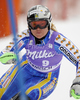 Third placed after first run Anja Paerson of Sweden skiing in first run of last Women slalom race of Audi FIS alpine skiing World Cup, which was held on Gudiberg course in Garmisch-Partenkirchen, Germany. Last slalom race of Women Audi FIS Alpine skiing World Cup 2009-10, was held on Saturday, 13th of March 2010 in Garmisch-Partenkirchen, Germany.
