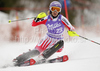 Michaela Kirchgasser of Austria skiing in first run of last Women slalom race of Audi FIS alpine skiing World Cup, which was held on Gudiberg course in Garmisch-Partenkirchen, Germany. Last slalom race of Women Audi FIS Alpine skiing World Cup 2009-10, was held on Saturday, 13th of March 2010 in Garmisch-Partenkirchen, Germany.
