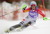 Fourth placed after first run Kathrin Hoelzl of Germany skiing in first run of last Women slalom race of Audi FIS alpine skiing World Cup, which was held on Gudiberg course in Garmisch-Partenkirchen, Germany. Last slalom race of Women Audi FIS Alpine skiing World Cup 2009-10, was held on Saturday, 13th of March 2010 in Garmisch-Partenkirchen, Germany.
