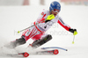 Benjamin Raich of Austria skiing in first run of last Men slalom race of Audi FIS alpine skiing World Cup, which was held on Gudiberg course in Garmisch-Partenkirchen, Germany. Last slalom race of Men Audi FIS Alpine skiing World Cup 2009-10, was held on Saturday, 13th of March 2010 in Garmisch-Partenkirchen, Germany.
