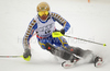 Andre Myhrer of Sweden skiing in first run of last Men slalom race of Audi FIS alpine skiing World Cup, which was held on Gudiberg course in Garmisch-Partenkirchen, Germany. Last slalom race of Men Audi FIS Alpine skiing World Cup 2009-10, was held on Saturday, 13th of March 2010 in Garmisch-Partenkirchen, Germany.
