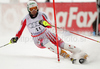 Manfred Pranger of Austria skiing in first run of last Men slalom race of Audi FIS alpine skiing World Cup, which was held on Gudiberg course in Garmisch-Partenkirchen, Germany. Last slalom race of Men Audi FIS Alpine skiing World Cup 2009-10, was held on Saturday, 13th of March 2010 in Garmisch-Partenkirchen, Germany.
